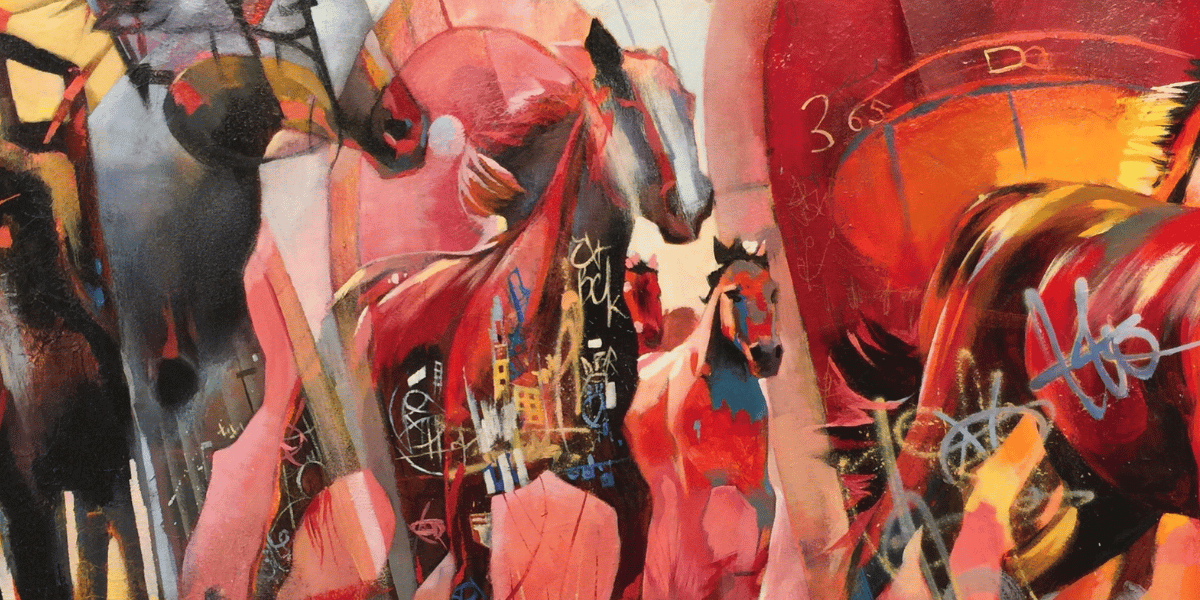 Abstract horse painting by Elli Milan