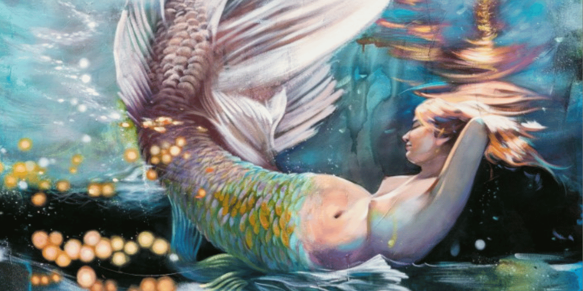 Mixed Media Mermaid Painting