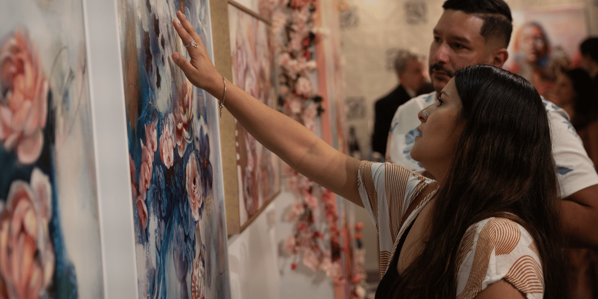 Visitors at the Milan Art Gallery